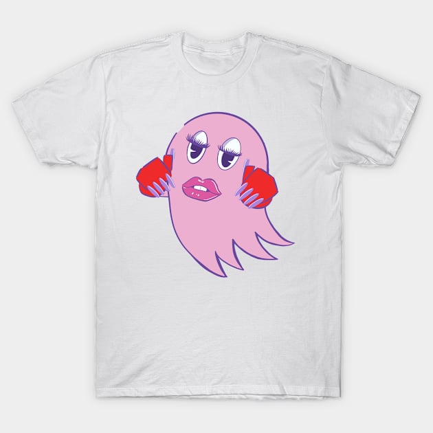 Gamer Ghost Pink T-Shirt by Shining Glimmer